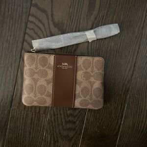 Coach corner zip wristlet